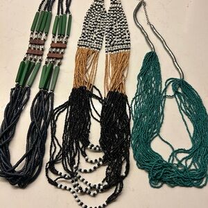 Three boho/ethnic Multicolour Beaded Necklaces . this listing is for all three.
